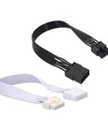 Beefy PCIe to 8 Pin Extension Cable Featuring Tinned Copper Conductors for Steady GPU Power Delivery and Flame Retardant PVC Jacket, black and white cables.