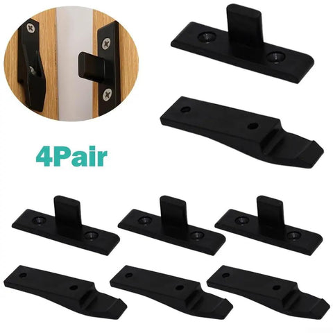 Push In Panel Clips For Kitchen Plinths And Cabinet Mounting Quick Release Fasteners With Concealed Fixing Black Pack of 4