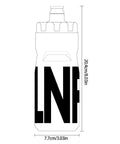 Leak Resistant Squeeze Lid Water Bottle For Biking And Hiking with dimensions on white background