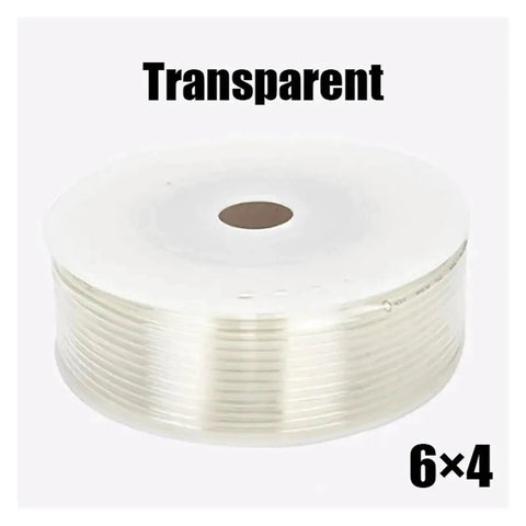 Built Tough Top Shelf Polyurethane Air Hose For Air Compressors And Pneumatic Tools 6Mm Od 4Mm Id Black 100 Meter Roll Kink Free Smooth Bore High Elasticity Worksite Ready Tubing Line transparent roll on white background