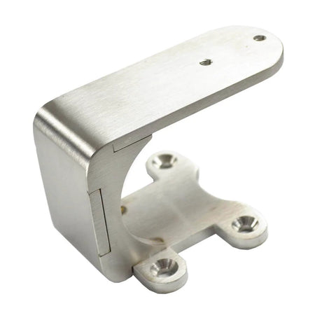 Wall connector from 8 Foot Brushed Stainless Steel Bypass Sliding Barn Door Hardware Kit For Low Ceiling Top Mount System With Heavy Duty Rollers Long Track Rails Wall Connectors Floor Guides And Stopper Set