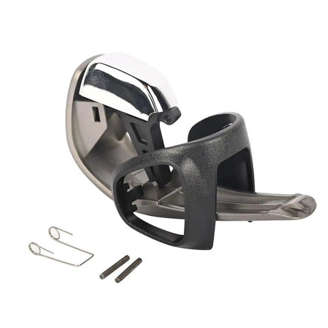 Super Sleek Replacement Gear Shift Knob Handle Cover Kit To Fix Worn Dings And Damage With Easy Install For Many Car Models And Smooth Daily Drives, black and chrome plastic with clips