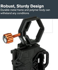 NexGO DX All In One Universal Smartphone Adapter For Telescope Binoculars And Spotting Scopes With metal frame and polymer body.