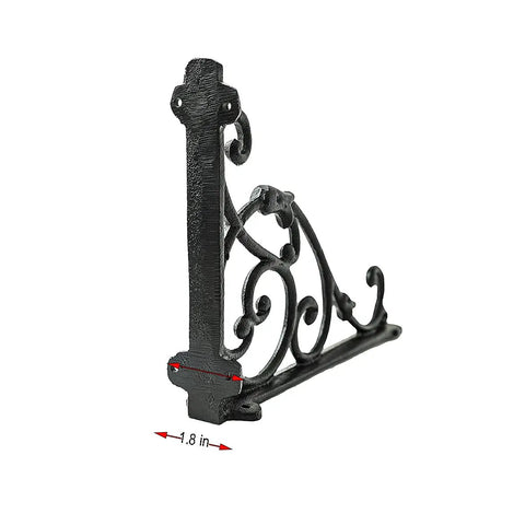 Heavy Lifters Cast Iron Shelf Brackets 2 Pack wall mounted vintage decorative support with detailed scroll design.