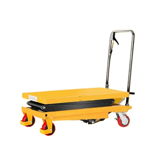 Top Rated No Fuss Heavy Lifter Scissors Lift Table Foot Pedal Hydraulic Pump Portable Manual Loading Dock Platform with wheels