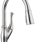 Ophelia Chrome Kitchen Faucet With Pull Down Sprayer, Modern Single Hole Sink Faucet, Single Handle, High Arc Design, ShieldSpray Technology