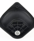 Bottom view of premium replacement wheel, sturdy black plastic design for luggage upgrade, featured in Upgrade Your Beaten Up Luggage With These Premium Replacement Wheels And Universal Swivel Casters For Suitcases Straight Up Smooth Rolling Travel Bag Fix No Sweat DIY.