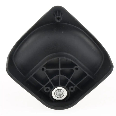 Bottom view of premium replacement wheel, sturdy black plastic design for luggage upgrade, featured in Upgrade Your Beaten Up Luggage With These Premium Replacement Wheels And Universal Swivel Casters For Suitcases Straight Up Smooth Rolling Travel Bag Fix No Sweat DIY.