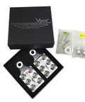 12 Way Post Terminal Distribution Block Bus Bar for 8 AWG to 4/0 XL Wire shown with box and accessories, M10, 3/8-16 studs.