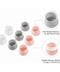 Oval Silicone Chair Leg Caps For Irregular Furniture Legs in multiple colors, demonstrating flexible fit for non-round legs.