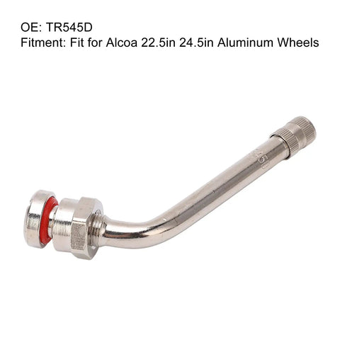 Pro Grade Heavy Duty Truck Tire Valve Stems With 60 Degree Extension Adapters TR545D For Alcoa 22.5 Inch And 24.5 Inch Aluminum Wheels Pack Of 10 Replacement Parts