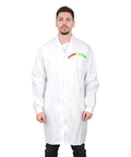 Personalized Embroidered Lab Coat for Men With Your Name Or Text, 13 Thread Colors, 3 Pockets, Long Sleeves, Front View