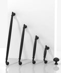 Matte Black Cabinet Pulls 10 Pack 5 Inch 128mm Solid Zinc Alloy Kitchen Cabinet Handles on white background