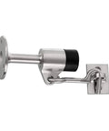 Stainless Steel Door Stopper With Hook Heavy Duty Wall Mounted Door Stop For Home And Office Keeps Doors Open Without Slamming Cushioned Pad Protects Walls Durable Silver Finish