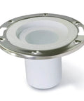 Superior Grade Heavy Duty Closet Flange Replacement With Stainless Steel Ring And Thick Rubber Gasket, PVC flange for 3 inch pipes.