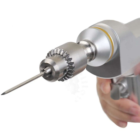 Close-up of Cannulated Veterinary Bone Drill Machine Built Different For Precise Orthopedic Surgery And Kirschner Needles with drill bit.
