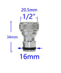 Brass Hose Quick Connector Kit 20 Piece Set M22 M24 One Half Inch Three Quarter Inch One Inch Threaded Adapters For Garden Faucet Irrigation No Sweat Easy Install Plug And Play, 1/2-inch brass connector with 20.5mm top and 16mm base