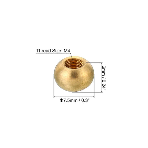 Brass M4x0.7 Thread Cap Nuts 10 Pack No Tool Needed Screw Caps For Furniture And Lighting Decoration Ball Style Nut Covers Easy To Install
