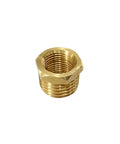 One Quarter Inch NPT Male To One Eighth Inch NPT Female Brass Reducer Hex Bushing Threaded Pipe Fitting Reducing Adapter