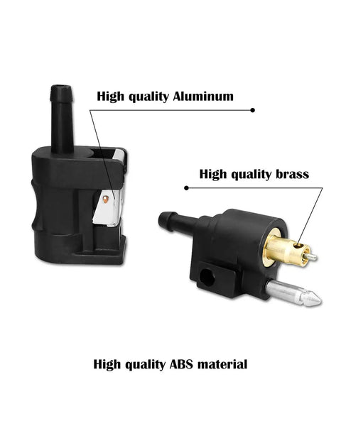 Fuel Line Quick Connector Set One Quarter Inch Barb Female And 6mm Male For Portable Fuel Tank And Outboard Motors Durable No Fuss Quick Connect Fittings For Easy Install On Boats And Motors