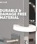 Snaps Right On Eva Foam Door Pinch Guards And Slam Blockers Six Pack White foam guard on a door edge, 1.5" thick for safety.