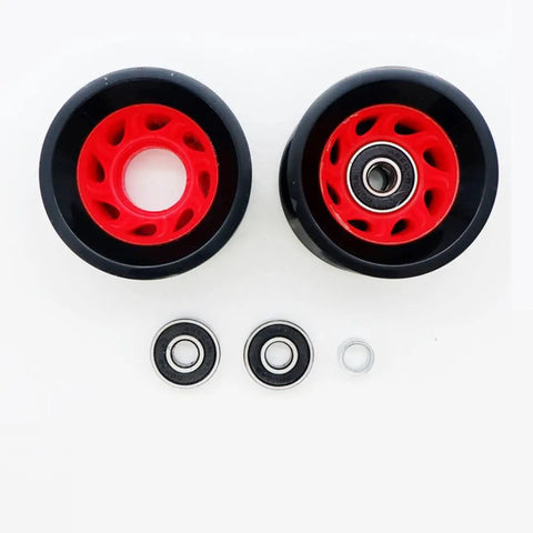8 Pack 58mm By 39mm Inline And Skateboard Wheel Set 95A Hardness with 16 608RS Bearings, view of wheels and bearings