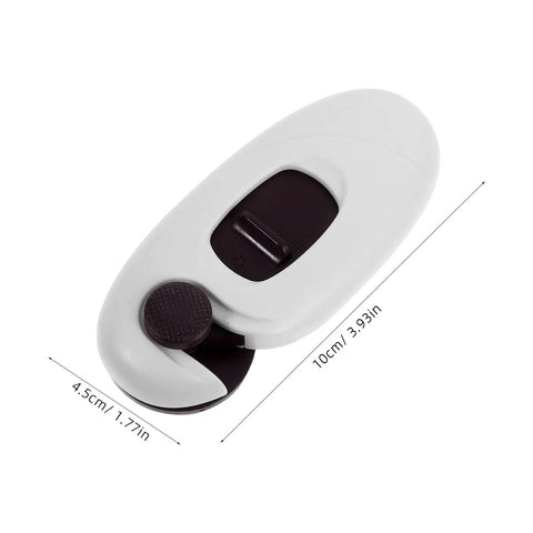 Close-up of Kid Proof Cabinet And Fridge Lock with Double Button Design, brown ABS material, size dimensions shown
