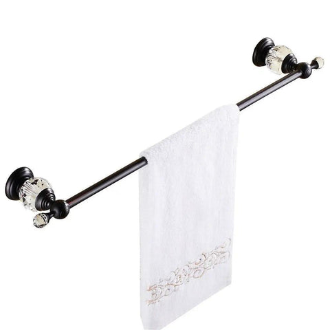 Must Have Luxury Crystal Series Double Towel Bar Wall Mount For Bathroom, 60cm, Holds Up To 28 Lbs, Elegant Crystal Accent