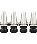 Machinist Ready Cat40 Er32 Tool Holder 4 Pack Black Oxide Finish built heavy for cnc milling machines with a silver finish design.
