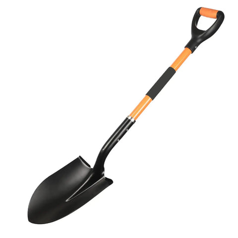 Heavy Duty Digging Shovel With Trenching Blade And D Handle Fiberglass Grip For Yard Work And Tough Pro Grade Jobs In Garden Landscaping