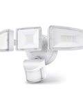 Outdoor Motion Sensor Flood Lights With 30W 3500LM Output Dusk To Dawn IP65 Waterproof Three Head LED Security Lighting 5700K Bright White