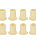 8mm ID 10mm OD Flanged Sleeve Bearing Kit POM Plastic Bushing 15mm Length Yellow 8 Pack shown in a grid arrangement