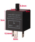 Two Pack 12V 3 Pin LED Flasher Relay CF-13KT For Motorcycle Turn Signals 0.1W To 150W Adjustable Hyper Flash Fix side view