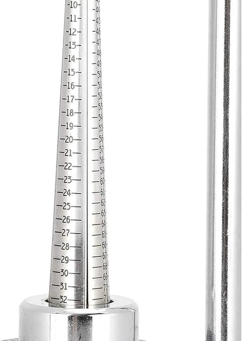 Measuring gauge of the No Sweat Ring Resizing Tool, Heavy Duty Iron Ring Stretcher And Reducer With Clear Universal Size Chart.
