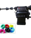 Manual Dual Purpose Coil Winding Machine With Mechanical Counter 0 To 99999 US Stock Rugged Steel Gears Ergonomic Handle Ready To Roll For Transformers Motors And Hobby Coils Precise User Friendly, black metal manual winder with counter and colored wire coils