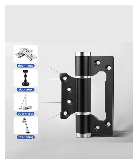 Two Pack Aluminum Alloy Hidden Door Closer Hinges With Soft Close For No Slam, Quiet, Smooth Doors.