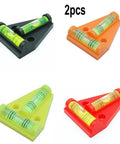 Recfountik T-Spirit Level 58mm 2-Pk for Woodworking/Machinery/DIY in four colors, compact design for precise leveling.
