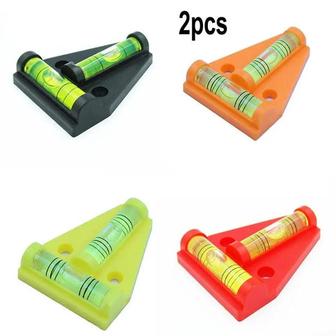 Recfountik T-Spirit Level 58mm 2-Pk for Woodworking/Machinery/DIY in four colors, compact design for precise leveling.