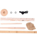 Friction Bow Drill Fire Starter Kit For Outdoor Survival And Camping, Wood Fire Making Tool components on display