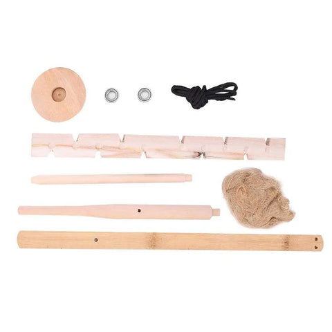 Friction Bow Drill Fire Starter Kit For Outdoor Survival And Camping, Wood Fire Making Tool components on display