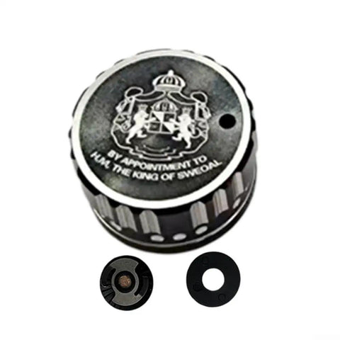 Top view of an Aluminum Spool Mechanical Brake Knob for Baitcasting Reels 3 3.5 4 P5 Series with detailed engraving.