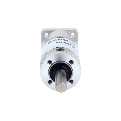 Built Tough Nema 8 Planetary Gearbox Speed Reducer With Four Millimeter Input Shaft And Twenty To One Ratio For Stepper Motors That Run Slick Every Single Time, front view.