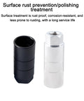 Six Point Oil Pressure Sensor Socket For Three Eighths Inch Drive Vehicles Pro Grade Quick Removal Tool in black and silver