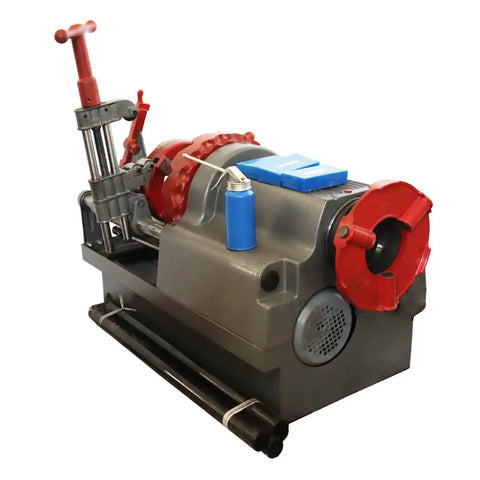 Electric Pipe Threader Machine 1/2 To 3 Inch NPT Threading Cutter with clamping device and oiling system, side view