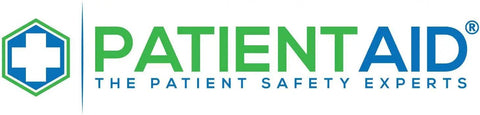 Logo of Patient Aid, the patient safety experts, featuring a green and blue color scheme.