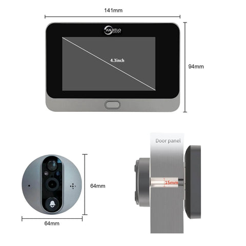 Smart Peephole Camera For Apartment Door With WiFi Viewer 1080P Doorbell Camera Four Point Three Inch LCD Screen Motion Detection