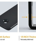 Four Pack L Shaped Shelf Brackets 6 Inch Long by 4 Inch High by 1.5 Inch Wide 5mm Thick Matte Black Iron showing design details