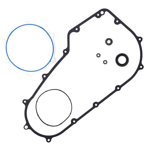 Tough Built Motorcycle Engine Clutch Primary Cover Gasket Replacement Seal Fits Road Warrior Springer Fatbob Breakout Softail 6054706, black and blue gasket seal set.