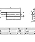 Tough As Nails M6 Barrel Nut And Hex Drive Bolt Assortment Kit Includes Hex Key dimensions and specifications diagram