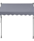 Manual Retractable Patio Awning 78 Inch Wide Sun Shade Curtain For Backyard Garden And Balcony Outdoor Canopy with Privacy Curtain